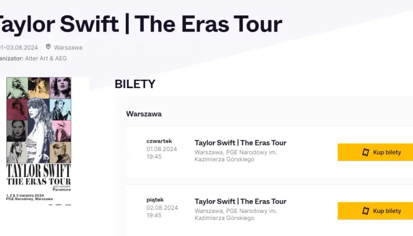 Ile kosztuje bilet na koncert Taylor Swift? Ceny, które zaskoczą