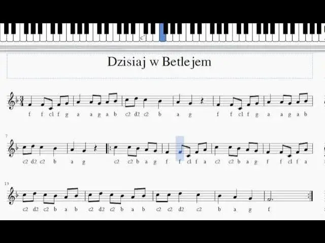 Nuty do Gdzie jest nasze Betlejem - łatwe do nauki dla każdego